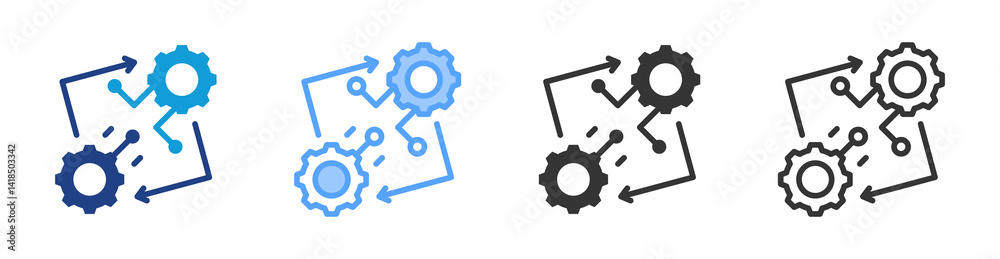 Aufkleber Combination icon set multiple style collection