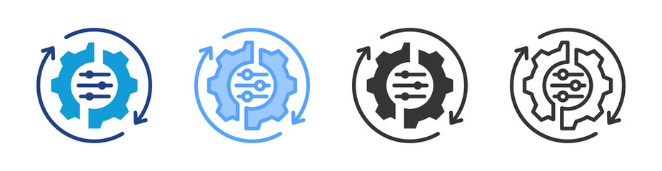 Obraz premium Integration icon set multiple style collection