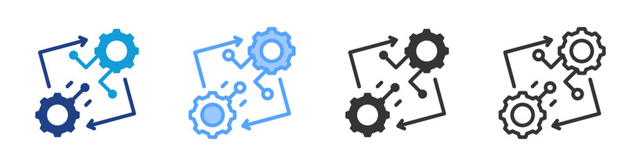 Combination icon set multiple style collection