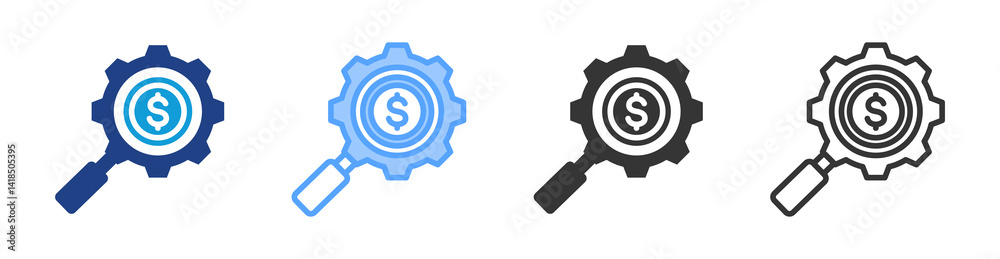 Poster seek icon set multiple style collection