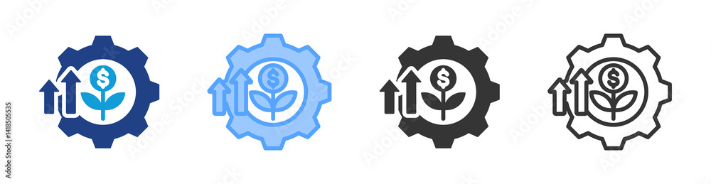 Poster Improve Performance icon set multiple style collection