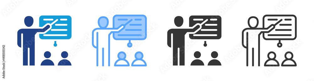 Poster Mentoring icon set multiple style collection