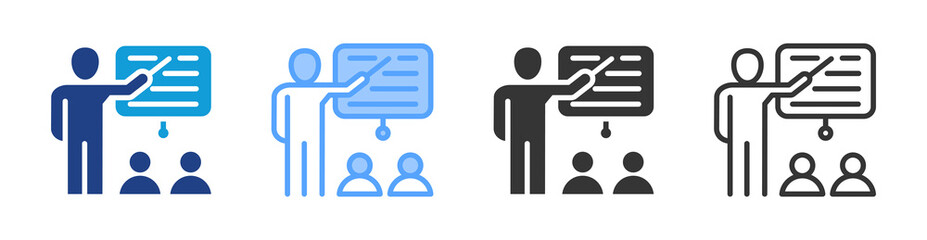 Mentoring icon set multiple style collection