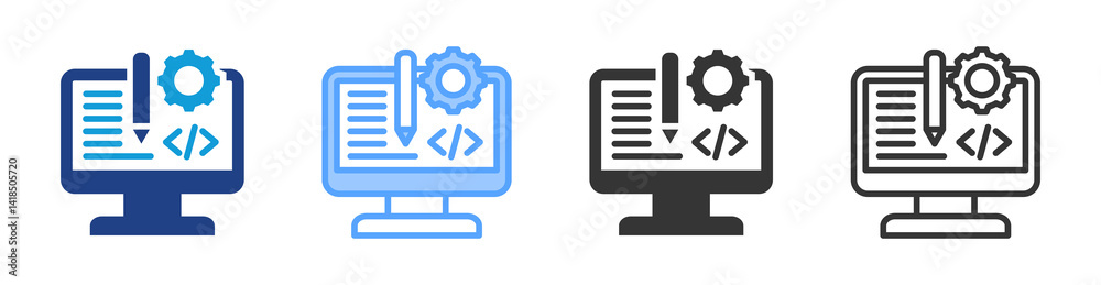 Aufkleber Web Designers icon set multiple style collection
