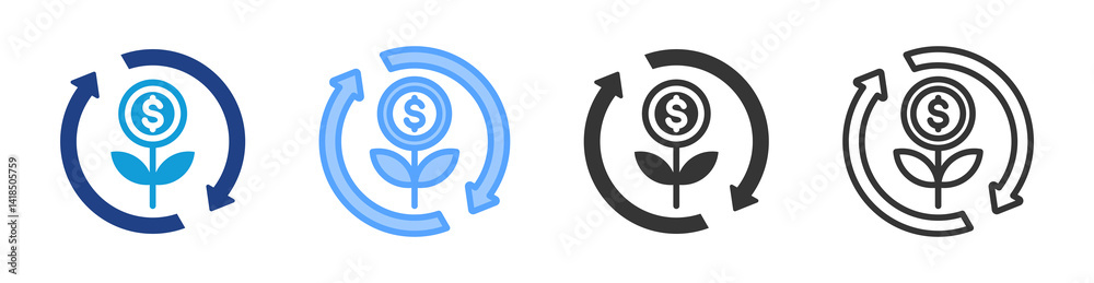 Aufkleber restarter icon set multiple style collection