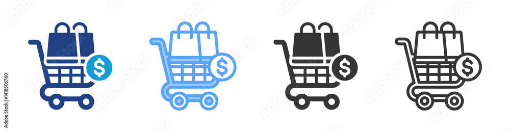 Poster purchased icon set multiple style collection