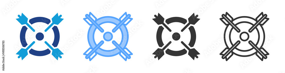 Poster Accuracy icon set multiple style collection