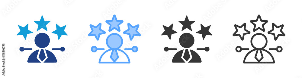 Aufkleber professional review icon set multiple style collection
