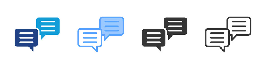 Comment Boxes icon set multiple style collection