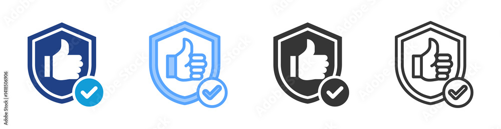 Poster Reliability icon set multiple style collection