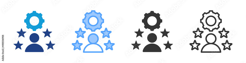 Poster Reputation icon set multiple style collection