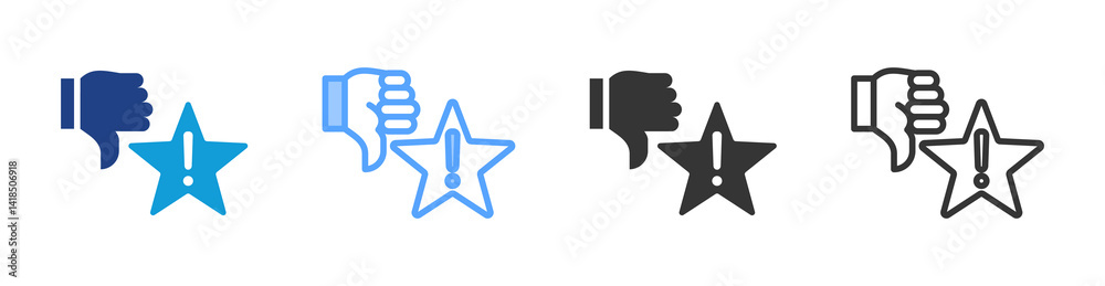 Poster Fake Review icon set multiple style collection