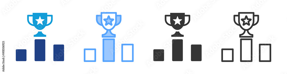 Poster Competitors icon set multiple style collection