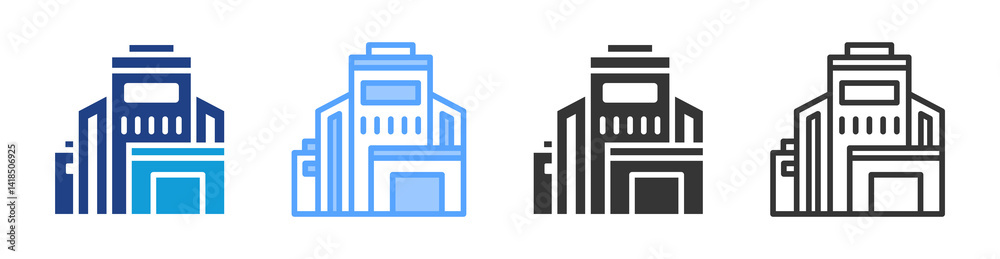 Poster big business icon set multiple style collection