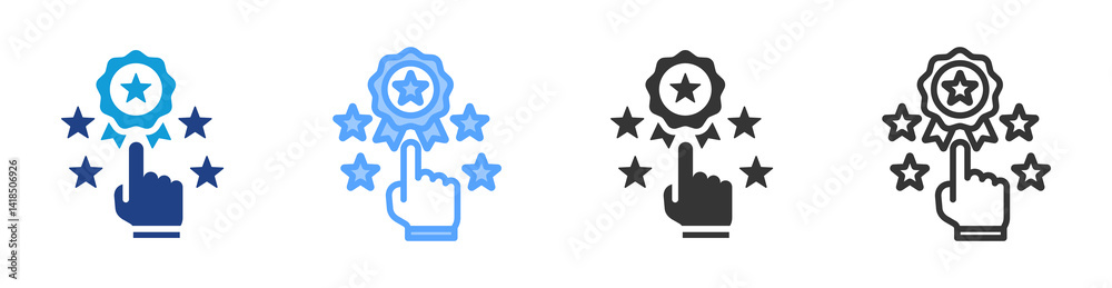 Poster ratings icon set multiple style collection