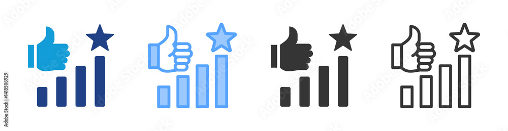 Aufkleber Popularity icon set multiple style collection