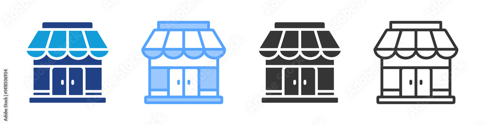Poster Retailers icon set multiple style collection