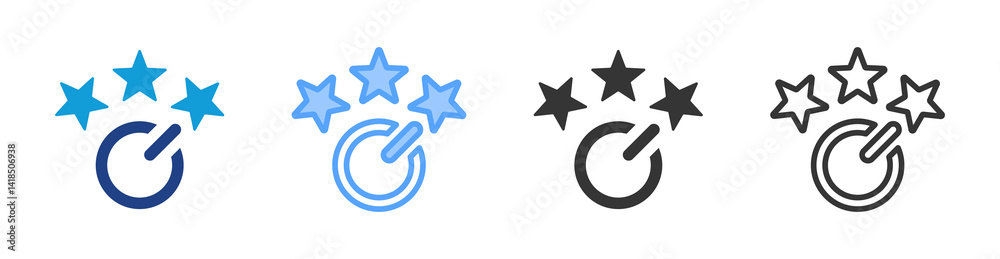 Poster Power Review icon set multiple style collection