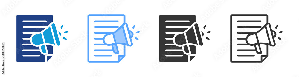 Aufkleber publication icon set multiple style collection