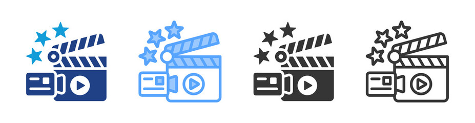 Movie Review icon set multiple style collection