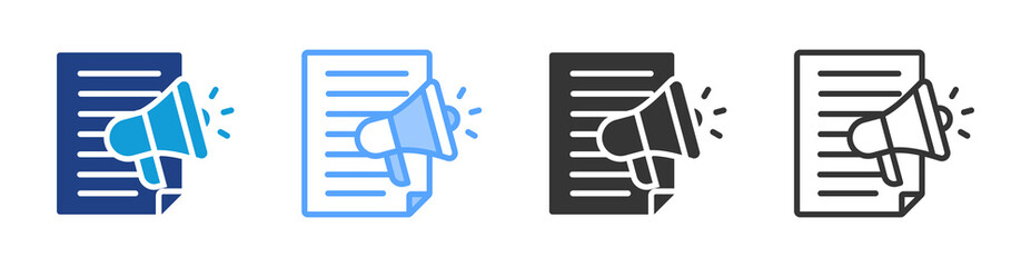 Publication icon set multiple style collection