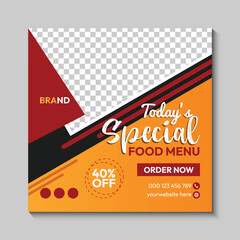 Restaurant food menu social media template