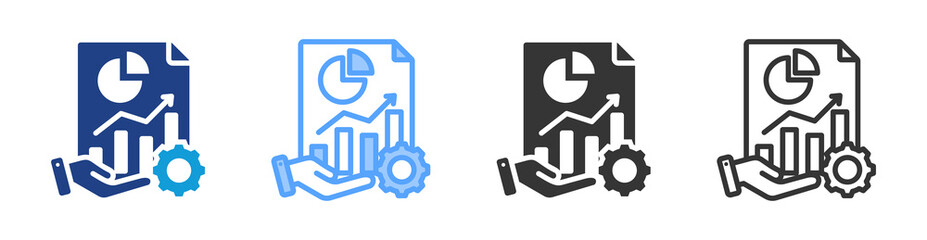 Management Accounting icon set multiple style collection