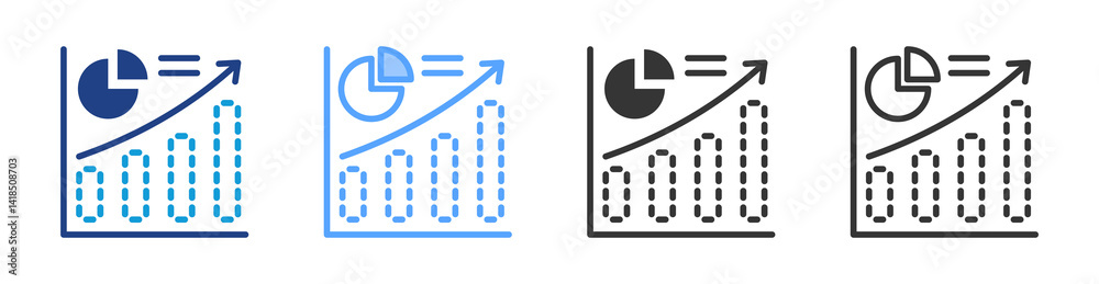 Poster Sales Forecasting icon set multiple style collection