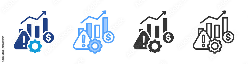 Poster Risk Management icon set multiple style collection