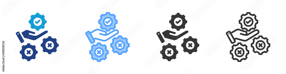 Poster Decision Making icon set multiple style collection