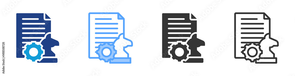 Poster strategic planning icon set multiple style collection