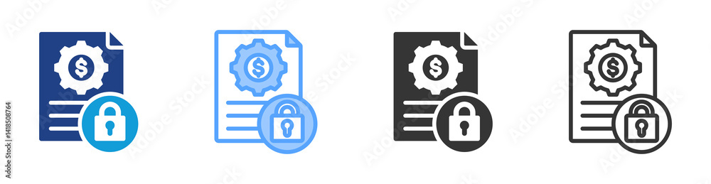 Poster Cost Control icon set multiple style collection