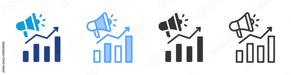 Poster Marketing icon set multiple style collection