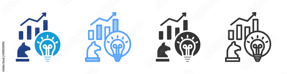 Poster Business Strategy icon set multiple style collection