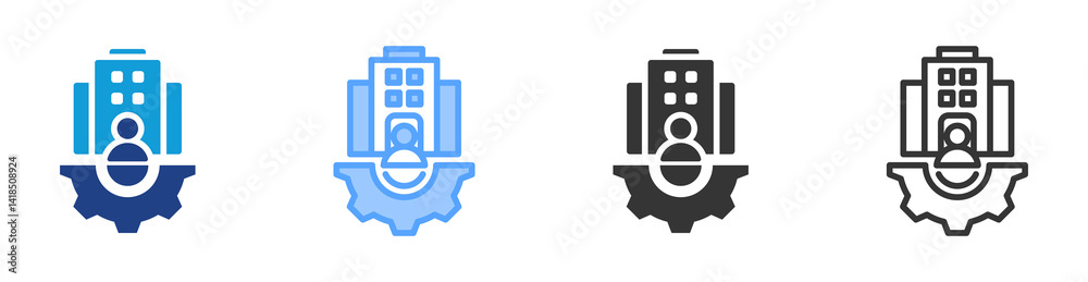 Poster Manager icon set multiple style collection