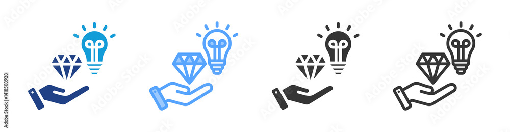 Aufkleber Value Creation icon set multiple style collection