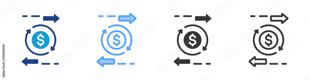 Poster transfer pricing icon set multiple style collection