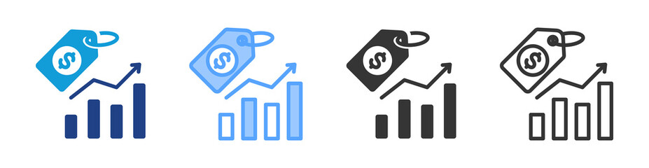 Pricing icon set multiple style collection