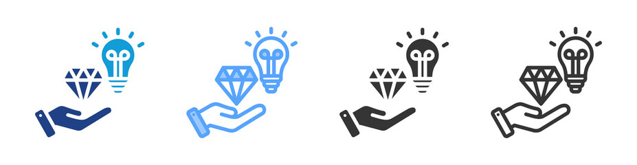 Value Creation icon set multiple style collection