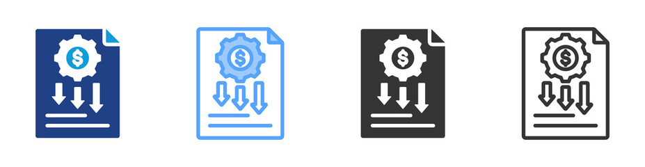 Reduce Cost icon set multiple style collection