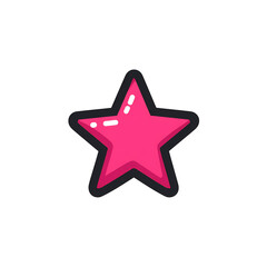 Obraz premium pink shooting star emoji wishful symbol on Transparent background