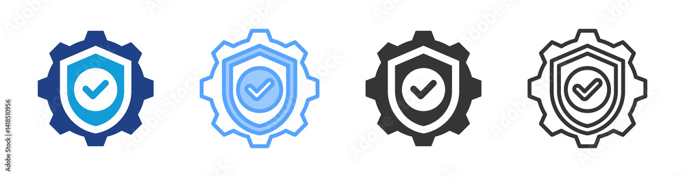 Poster safety icon set multiple style collection