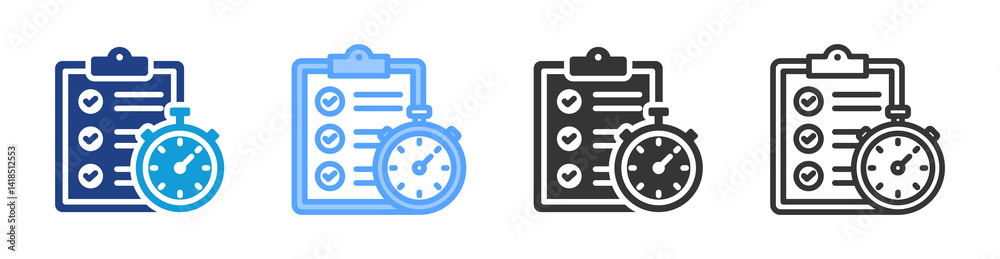Poster Quick Assigment icon set multiple style collection