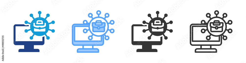 Poster business model icon set multiple style collection