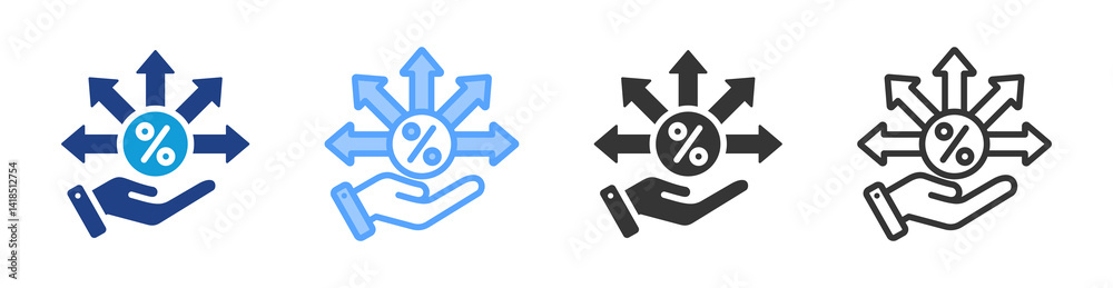 Poster Fee Oppertunities icon set multiple style collection