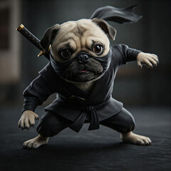 ninja pug bulldog puppy