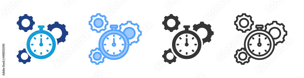 Poster Efficiency icon set multiple style collection