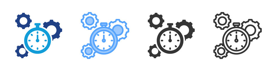 Efficiency icon set multiple style collection