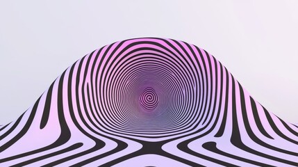 Abstract 3D tunnel with vibrant color gradients and hypnotic spiral patterns