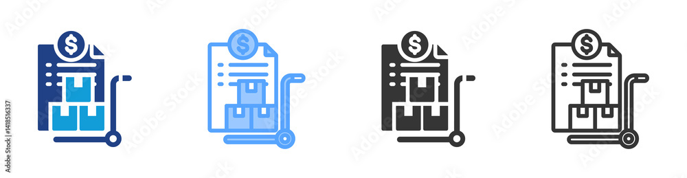 Poster Purchasing icon set multiple style collection